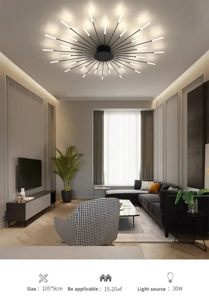 Modern gold nordic led ceiling light for living room