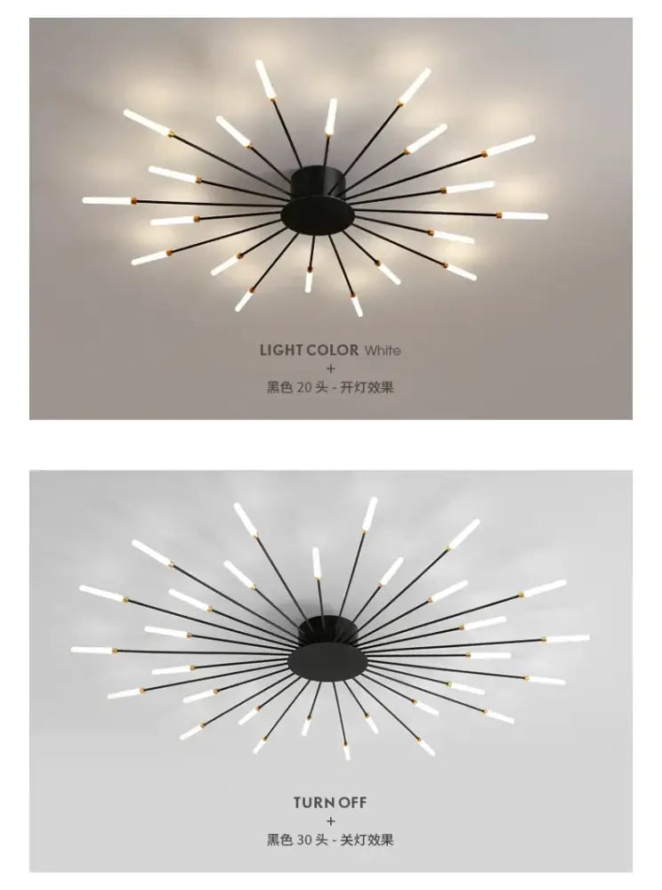Modern gold nordic led ceiling light for living room