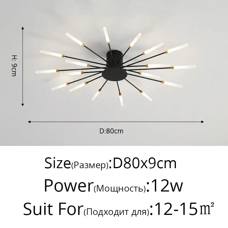 Modern gold nordic led ceiling light for living room