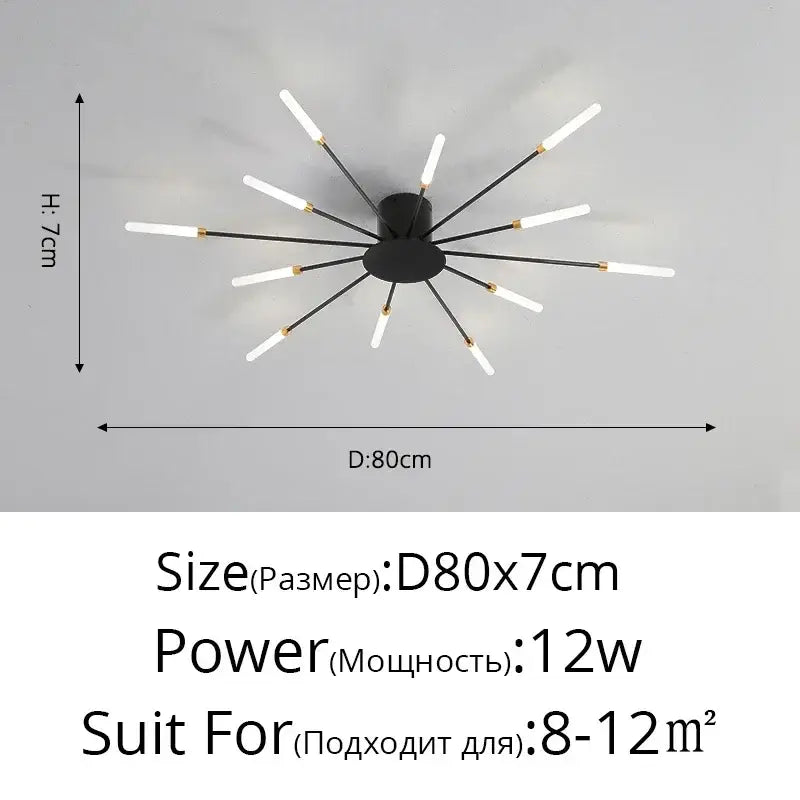 Modern gold nordic led ceiling light for living room