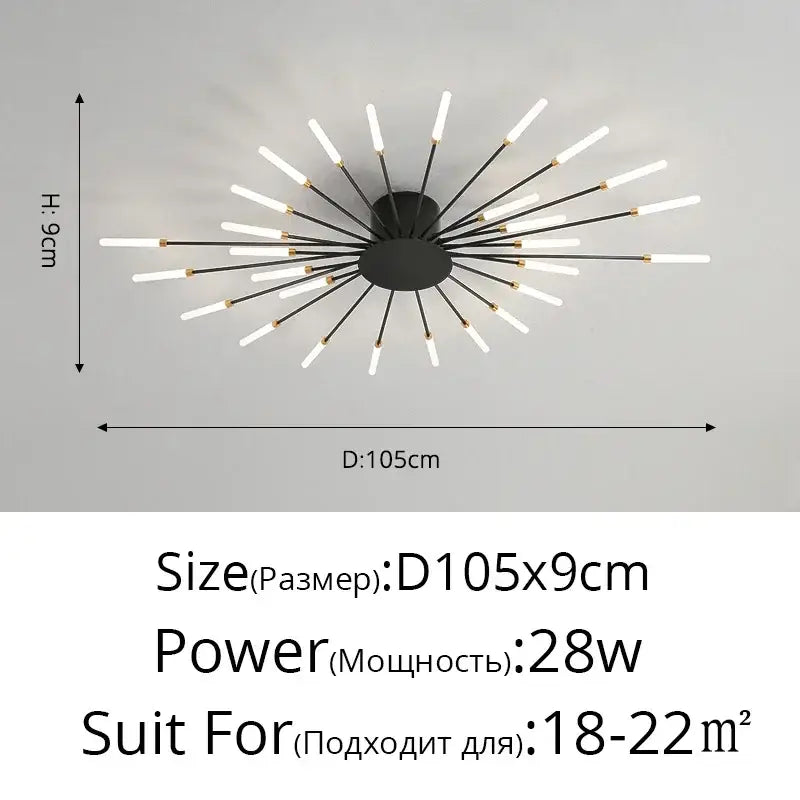 Modern gold nordic led ceiling light for living room