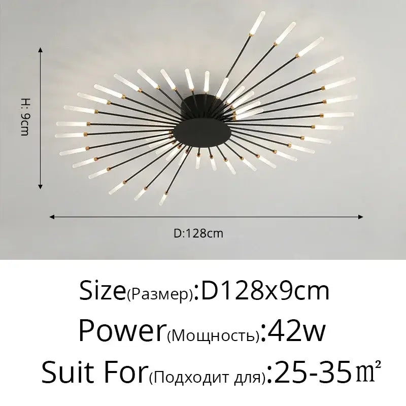 Modern gold nordic led ceiling light for living room