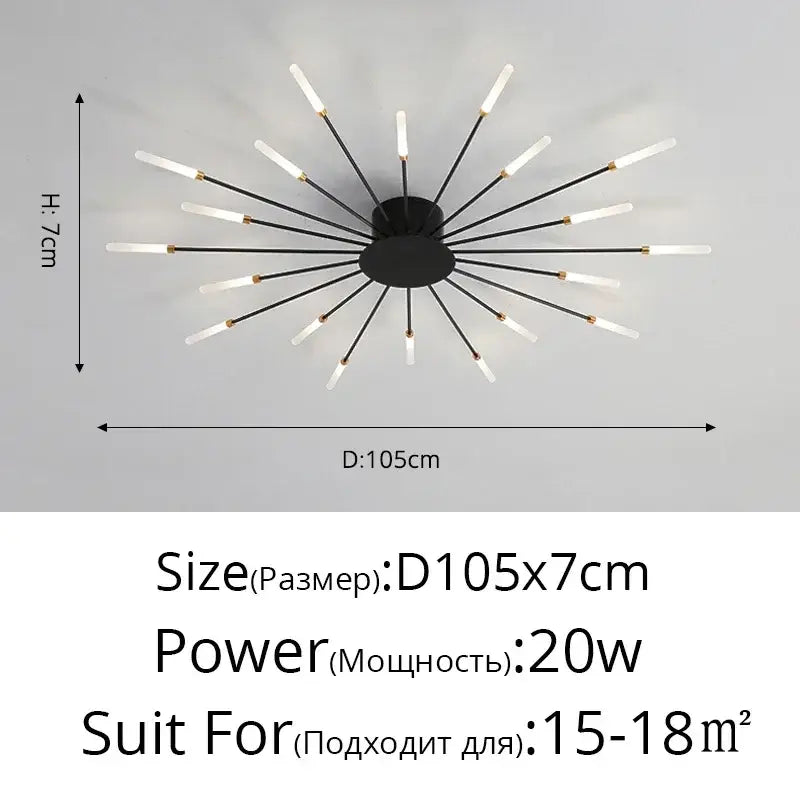 Modern gold nordic led ceiling light for living room