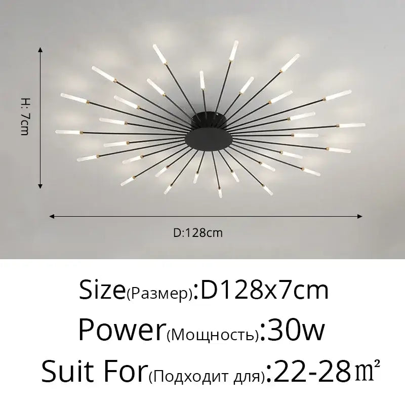 Modern gold nordic led ceiling light for living room