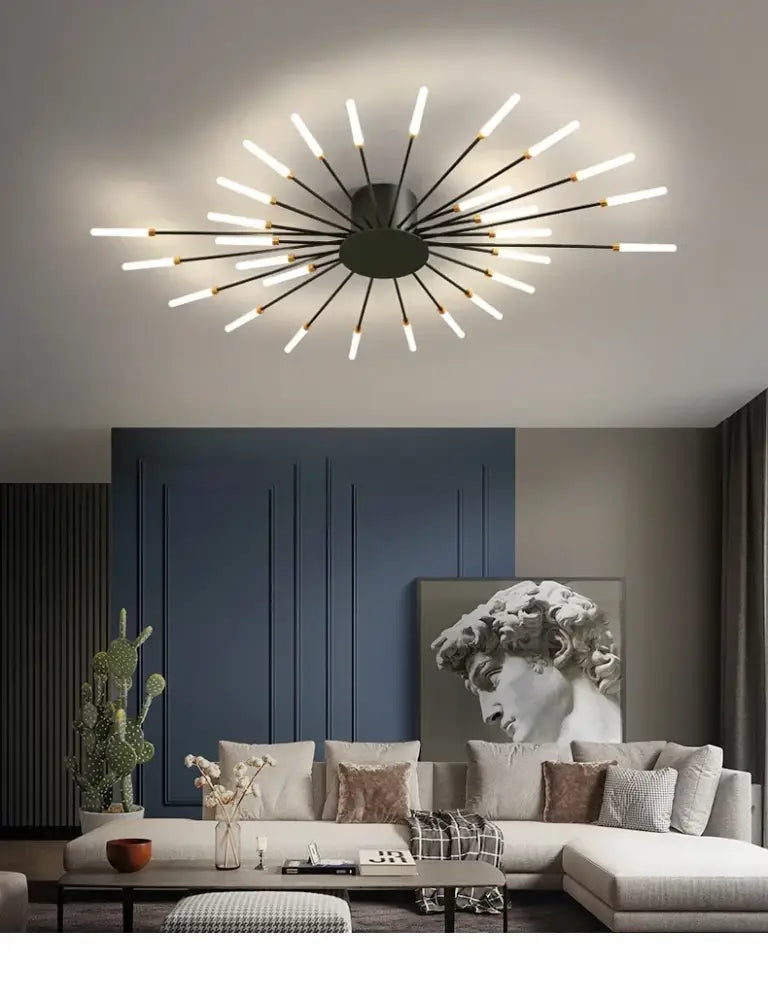 Modern gold nordic led ceiling light for living room