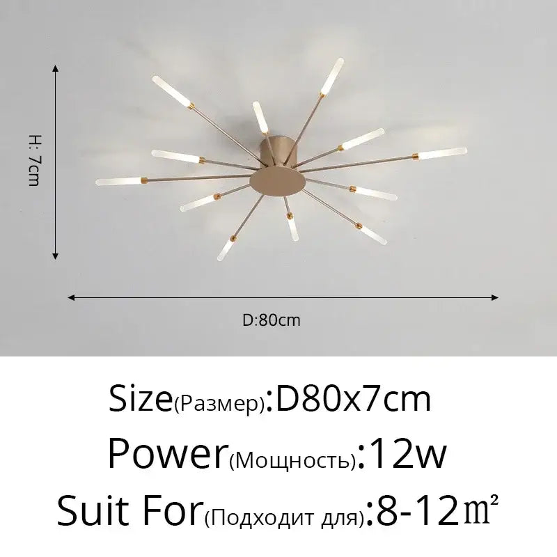 Modern gold nordic led ceiling light for living room