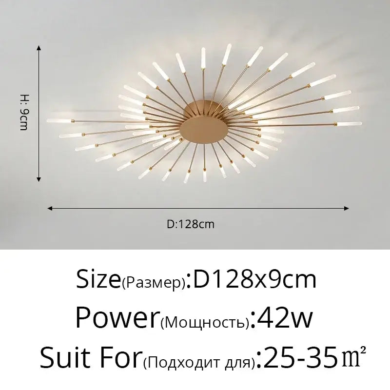 Modern gold nordic led ceiling light for living room