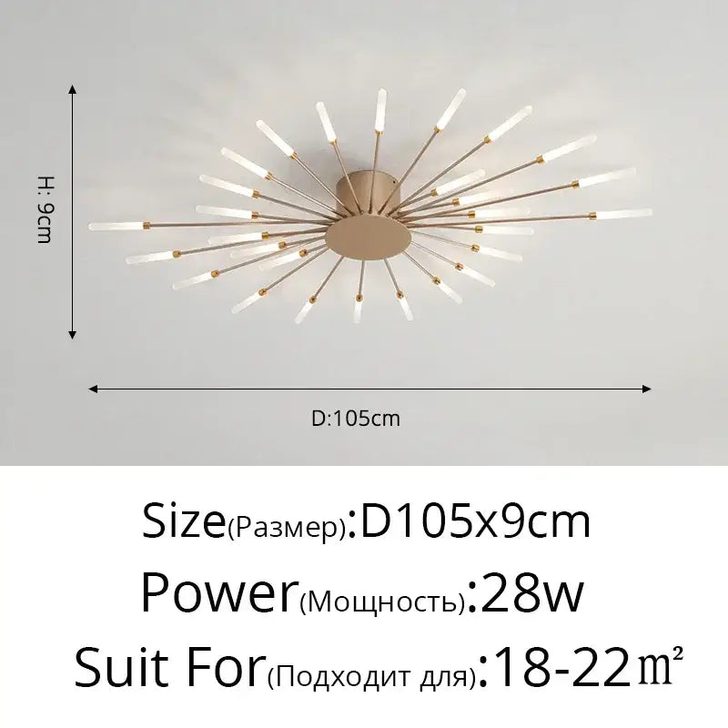 Modern gold nordic led ceiling light for living room