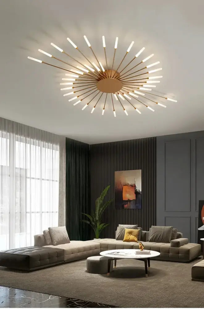 Modern gold nordic led ceiling light for living room