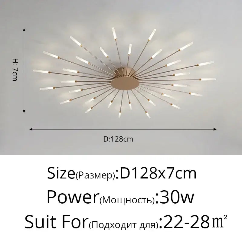Modern gold nordic led ceiling light for living room