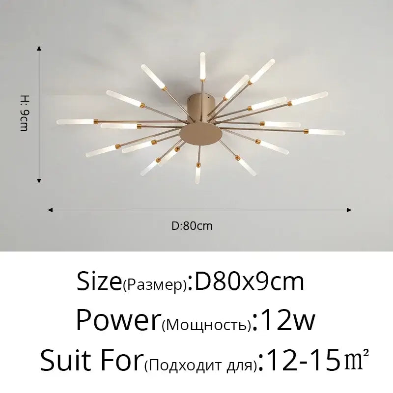 Modern gold nordic led ceiling light for living room