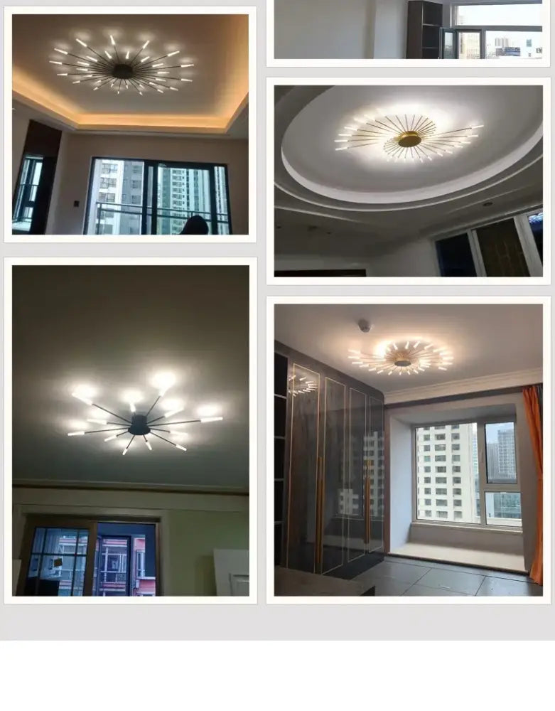Modern gold nordic led ceiling light for living room