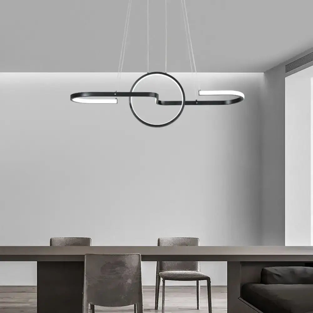 Modern gold interlocking ring pendant light dining room ceiling lamp