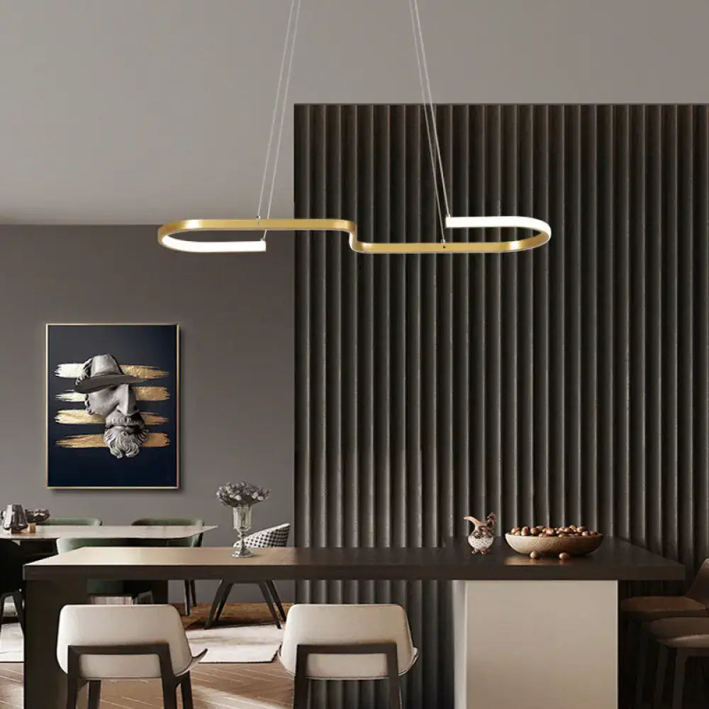 Modern gold interlocking ring pendant light dining room ceiling lamp