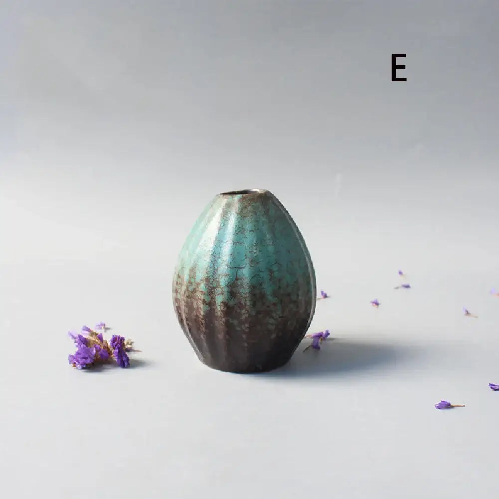 Matte black ceramic small vase elegant japanese living room decor
