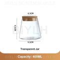 Small transparent glass vase with bamboo base for living room decor