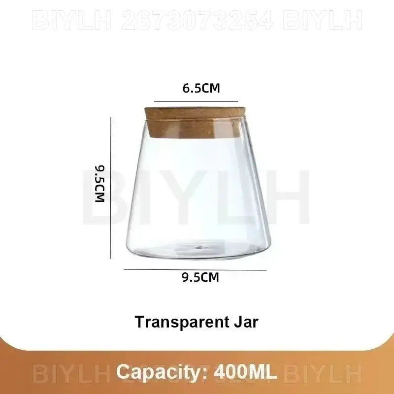 Small transparent glass vase with bamboo base for living room decor