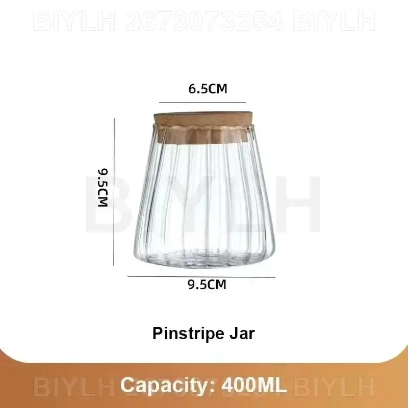 Small transparent glass vase with bamboo base for living room decor