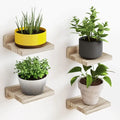 Dark wood small floating shelves 4-pack living room wall decor