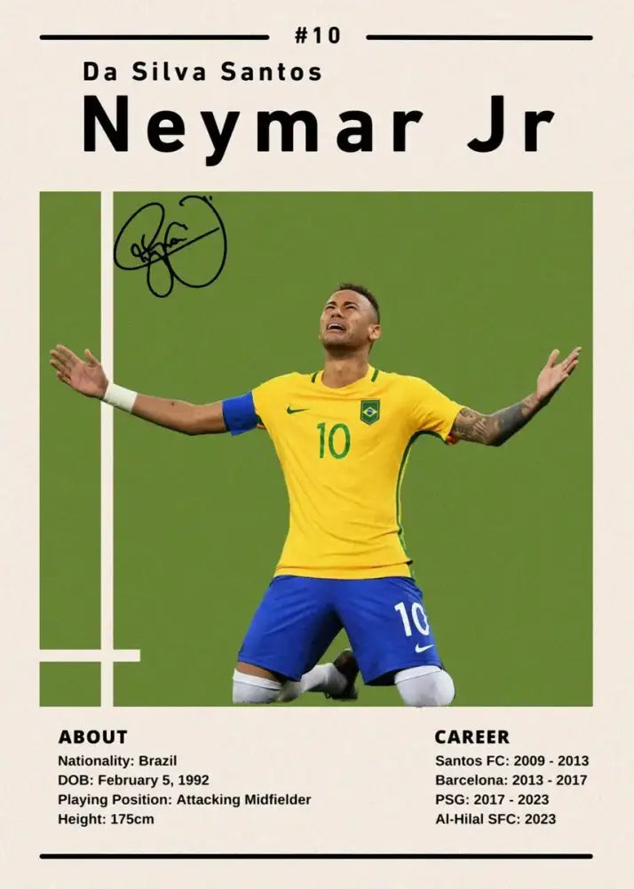 Modern soccer star ronaldo wall art bedroom framed posters white & blue