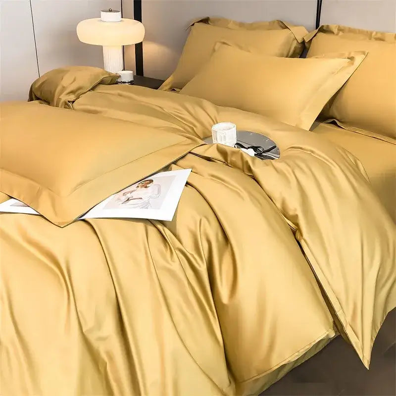 Silver gray satin 1000tc duvet cover set bedroom bedding