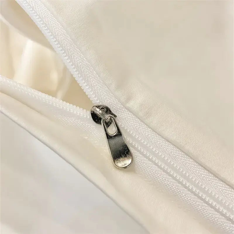 Silver gray satin 1000tc duvet cover set bedroom bedding