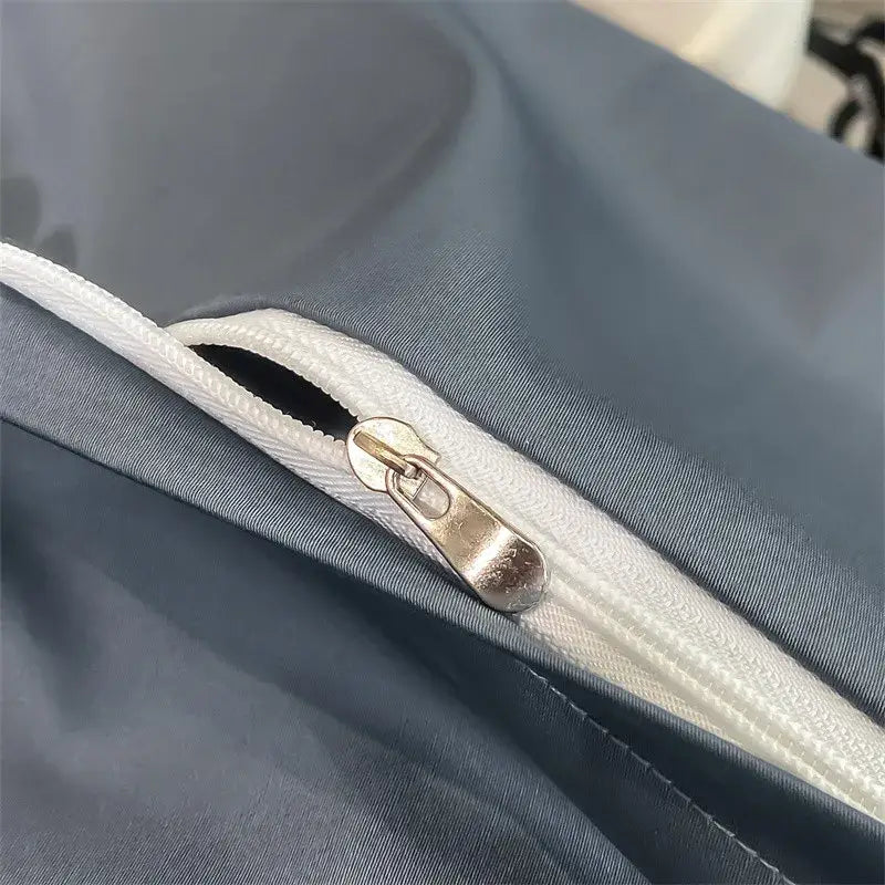 Silver gray satin 1000tc duvet cover set bedroom bedding