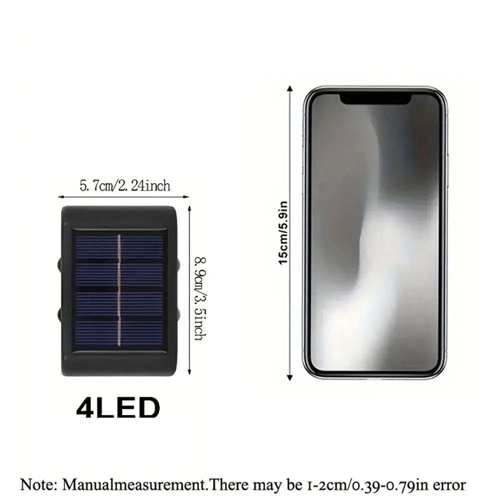 Modern black rectangular solar led outdoor wall lights garden patio