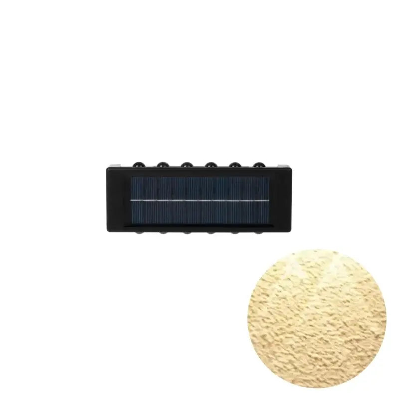 Modern black rectangular solar led outdoor wall lights garden patio