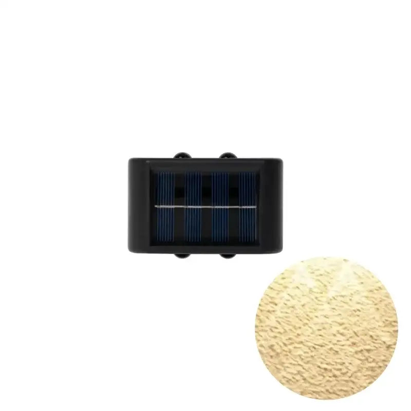 Modern black rectangular solar led outdoor wall lights garden patio