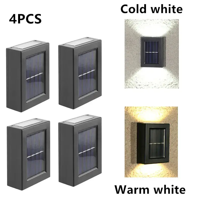 Modern matte black rectangular outdoor led lights garden wall decor