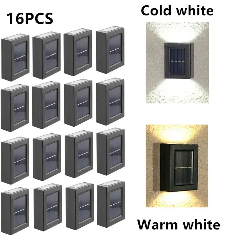 Modern matte black rectangular outdoor led lights garden wall decor