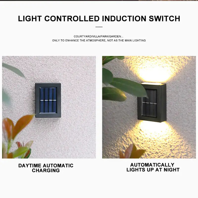 Modern matte black rectangular outdoor led lights garden wall decor