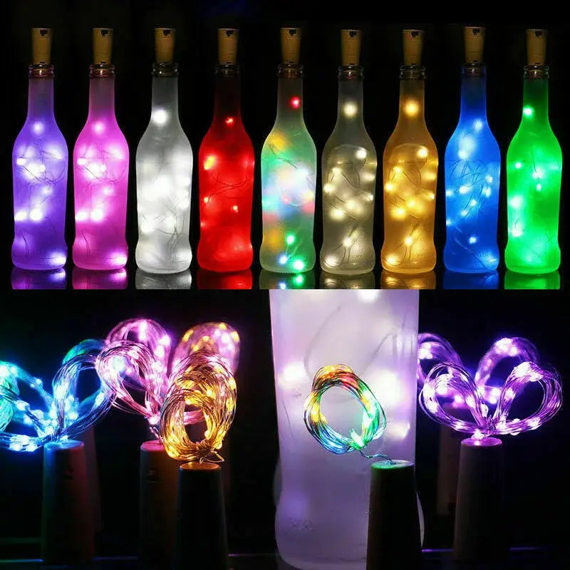 Brown solar wine bottle fairy lights 3 pack garden and dining room