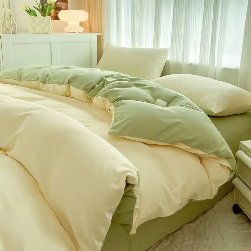 Navy and gray solid color brush fabric duvet cover set bedroom