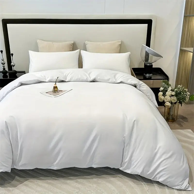 Luxury black satin duvet cover set bedroom bedding