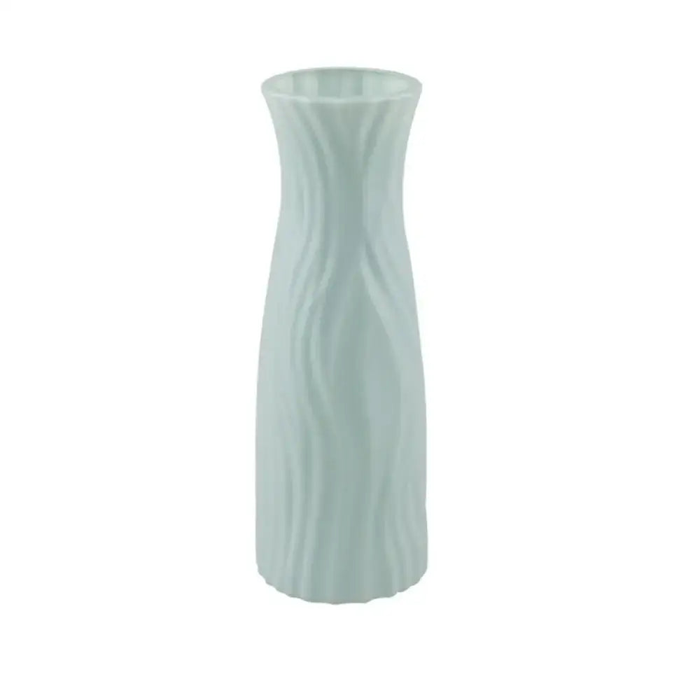 Modern pastel wavy plastic flower vase trio living room decor