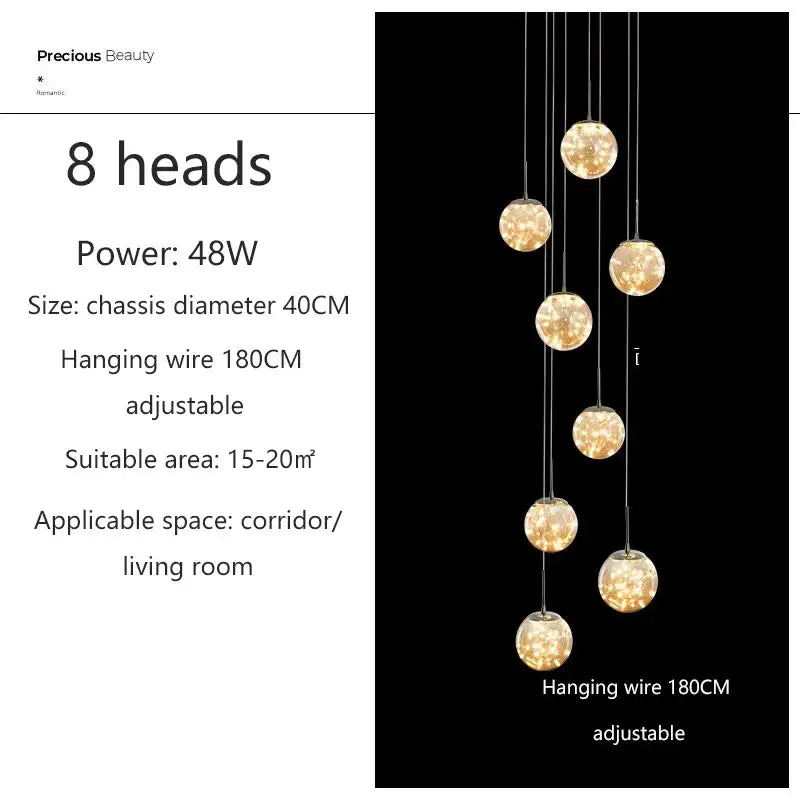 Modern spiral crystal ball chandelier dining room free shipping