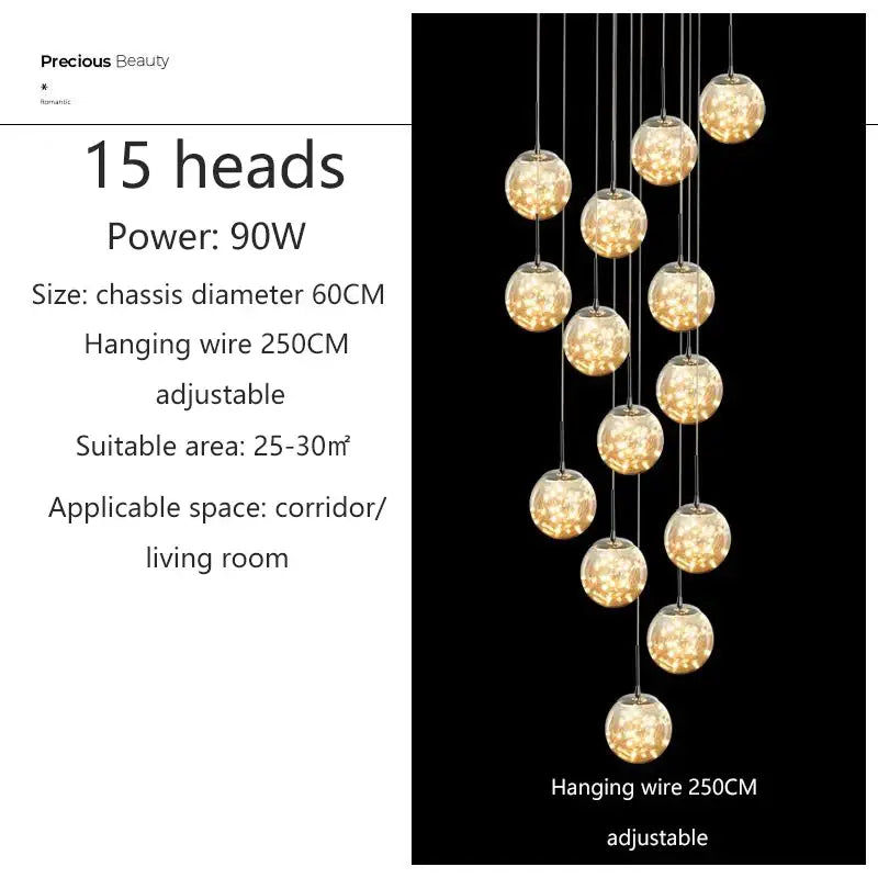 Modern spiral crystal ball chandelier dining room free shipping