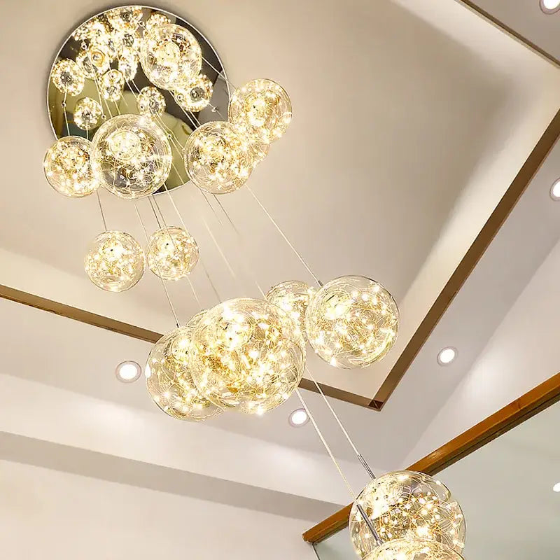 Modern spiral crystal ball chandelier dining room free shipping