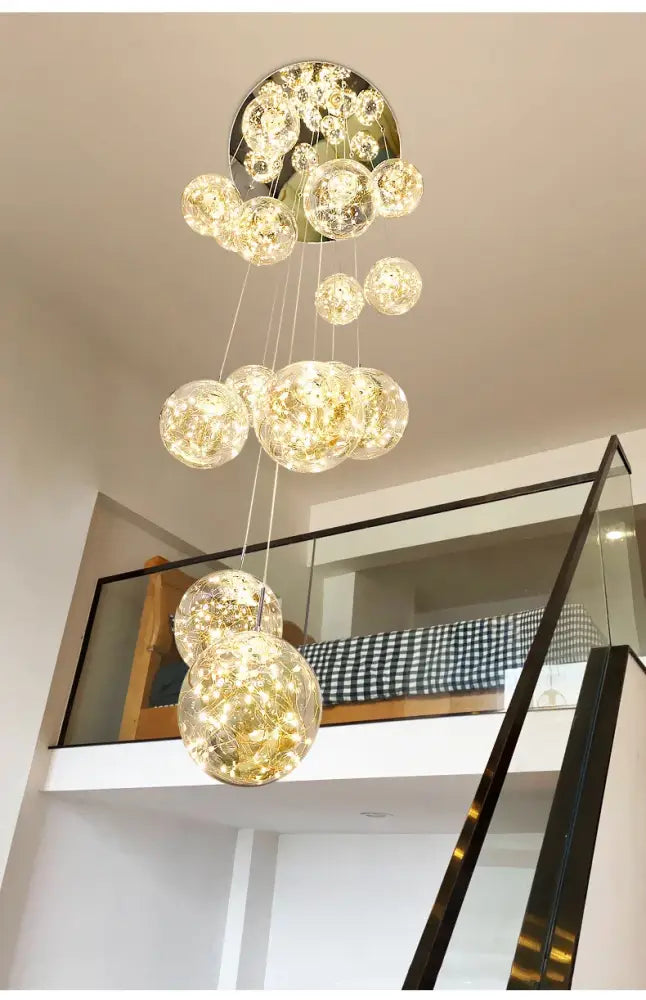 Modern spiral crystal ball chandelier dining room free shipping