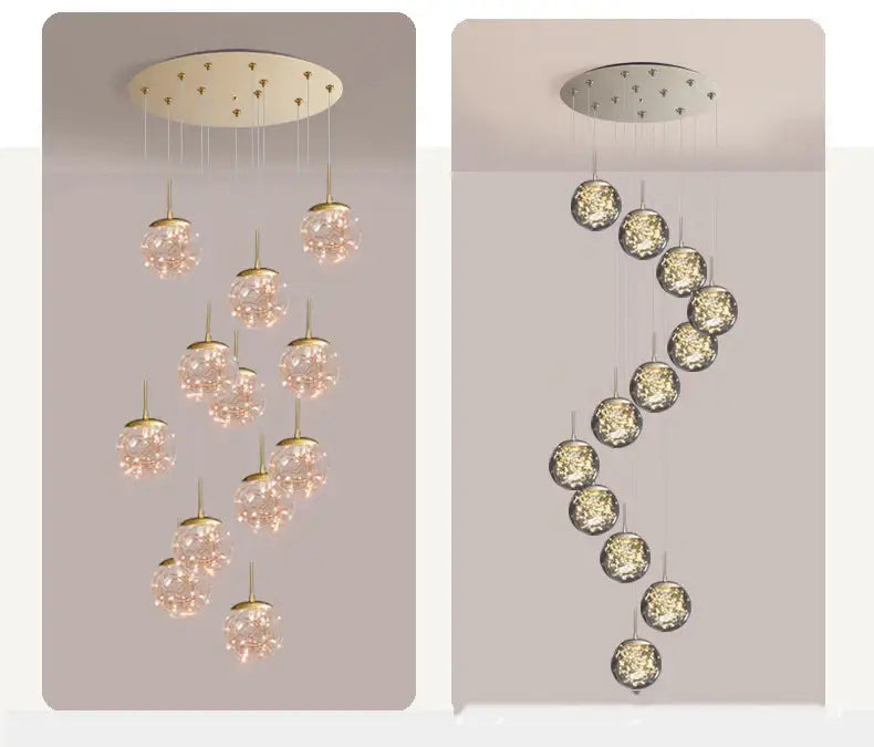 Modern spiral crystal ball chandelier dining room free shipping