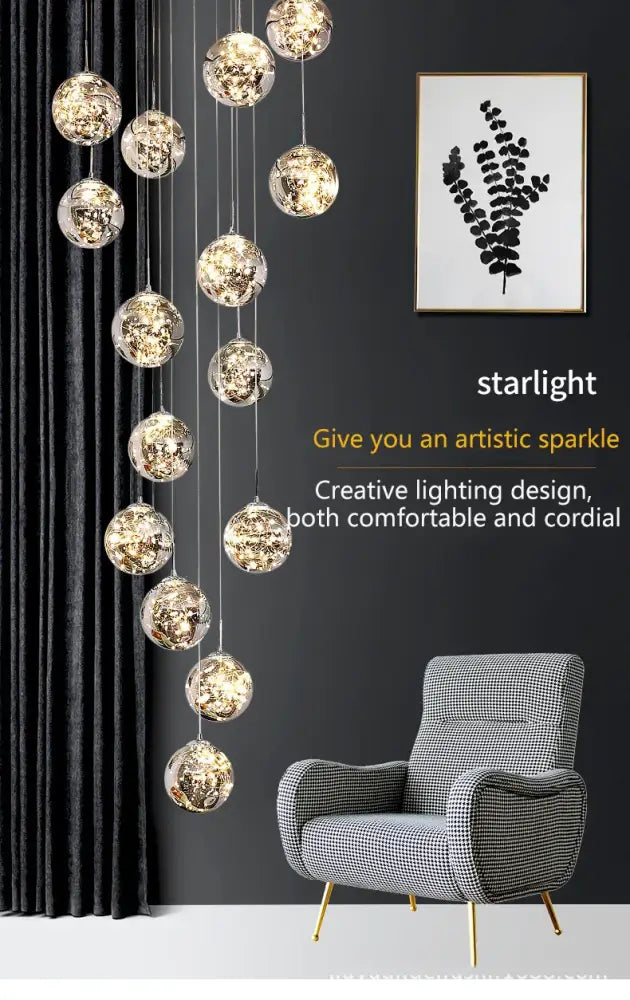 Modern spiral crystal ball chandelier dining room free shipping