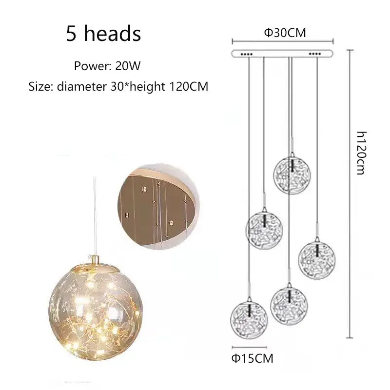 Modern spiral crystal ball chandelier dining room free shipping