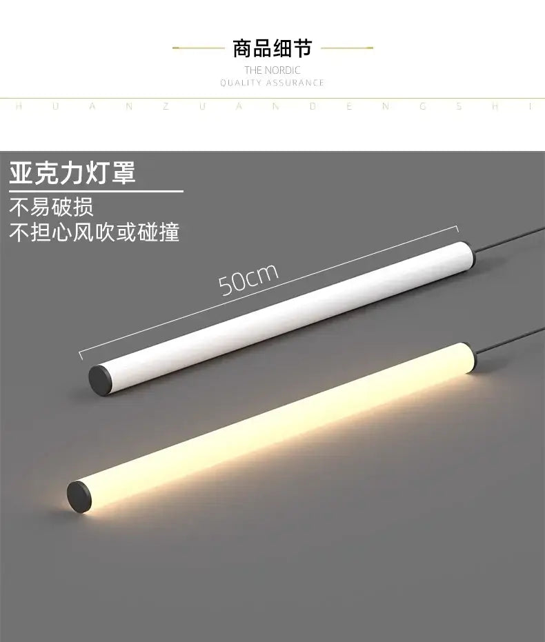 Modern black 18 rod led ceiling chandelier for living room