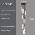 Modern black spiral led chandelier dining room pendant light