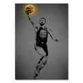 Basketball player neon style wall art bedroom canvas decor