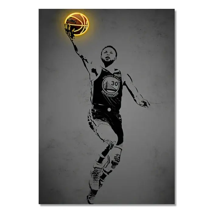 Zlatan ibrahimovic orange and blue sports stars neon wall art bedroom