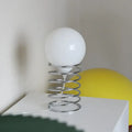 Bauhaus chrome spring glass table lamp bedroom ambient light