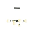 Modern black & chrome sputnik hanging island light dining room